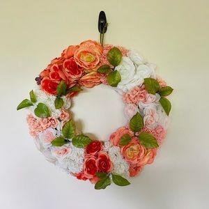 SOLD!!!☀️Spring/Summer Floral Wreath- Pink/Peach! 20”